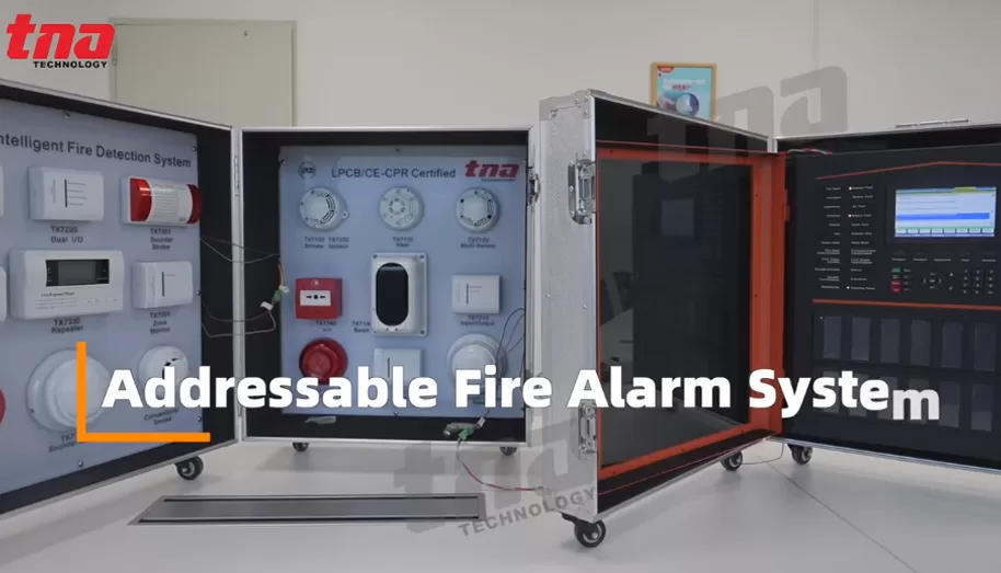 Display del sistema di allarme antincendio indirizzabile Tanda TX7